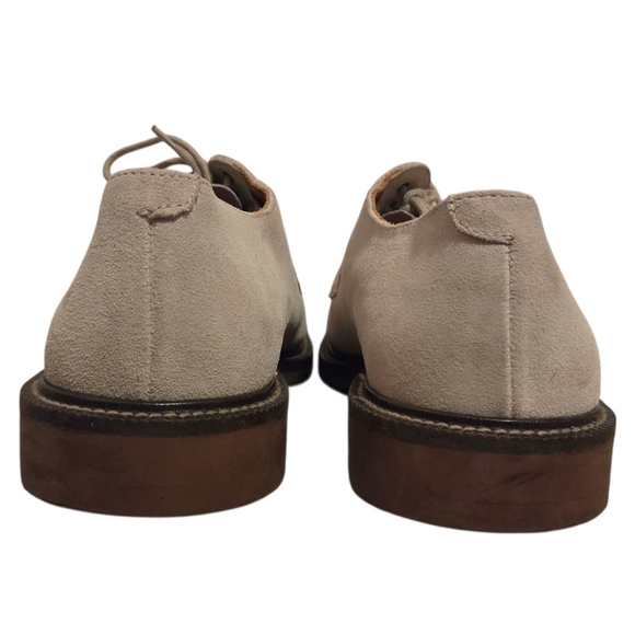 J.Crew Suede Leather Dress Up Oxford Shoes Laces Tan Beige Cream Men's 10.5 - Picture 3 of 7